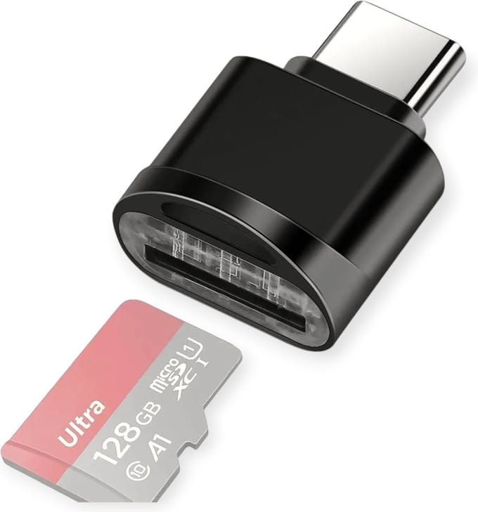 Ninzer USB C Micro SD Kaartlezer - Type-C TF Card Reader - OTG Adapter voor Telefoon Tablet Laptop - Compacte Geheugenkaart Reader - Zwart