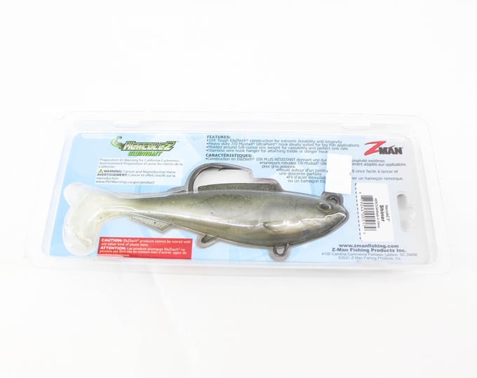 Leurre souple Zman Herculez Swimbait 5 pouces Shiner (5179) white