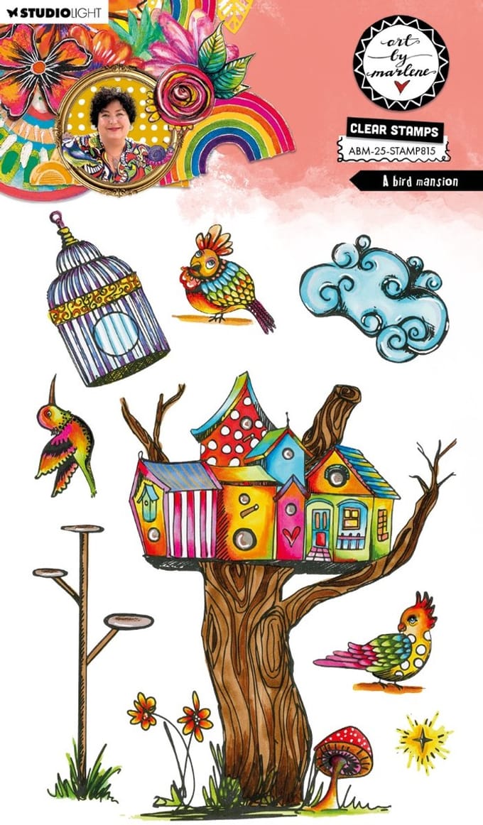 Clear stamp ABM 25 collection - A bird mansion nr. 815