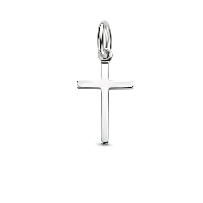 4K Witgouden Halsketting met Kruis Hanger | Verstelbaar | Anker Schakels |Stevige Sluiting | Jonline