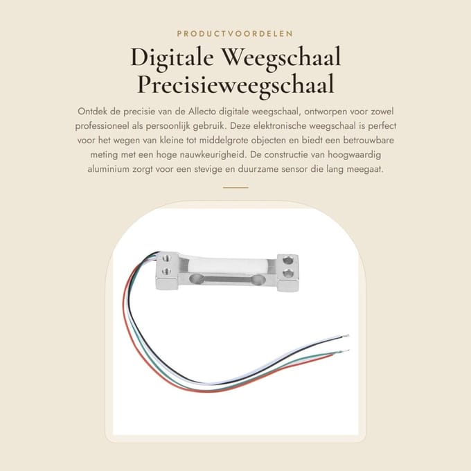 Dailygoods - Digitale Weegschaal - Precisieweegschaal - Aluminium Sensor - Compact Formaat - Weighing Cell - Geschikt voor Professioneel Gebruik - Mod...