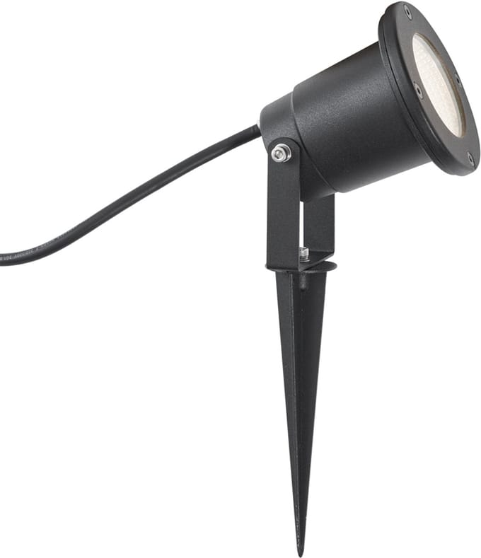 QAZQA basic - Moderne LED Priklamp | Prikspot buitenlamp - 1 lichts - Ø 10 cm - Zwart - Buitenverlichting
