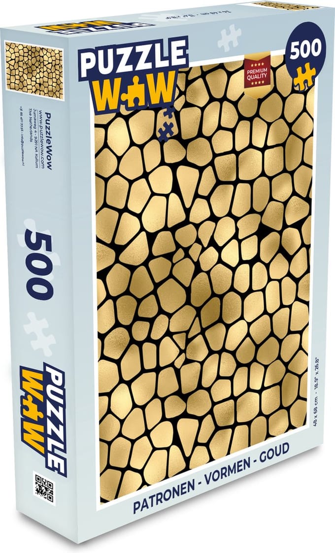 Puzzel Patronen - Vormen - Goud - Legpuzzel - Puzzel 500 stukjes