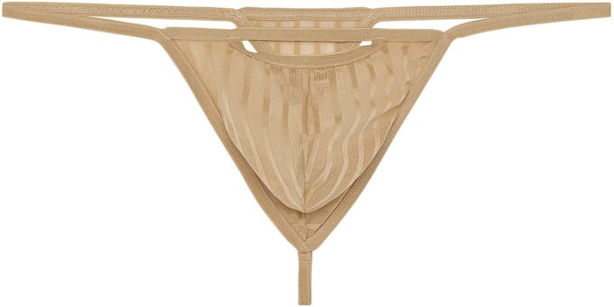 WOH heren microfiber G-string personal allure mesh beige