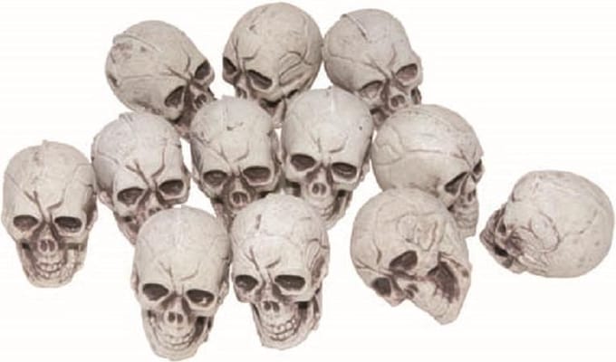 Halloween Tafeldeco 12 stuks Doodskopjes
