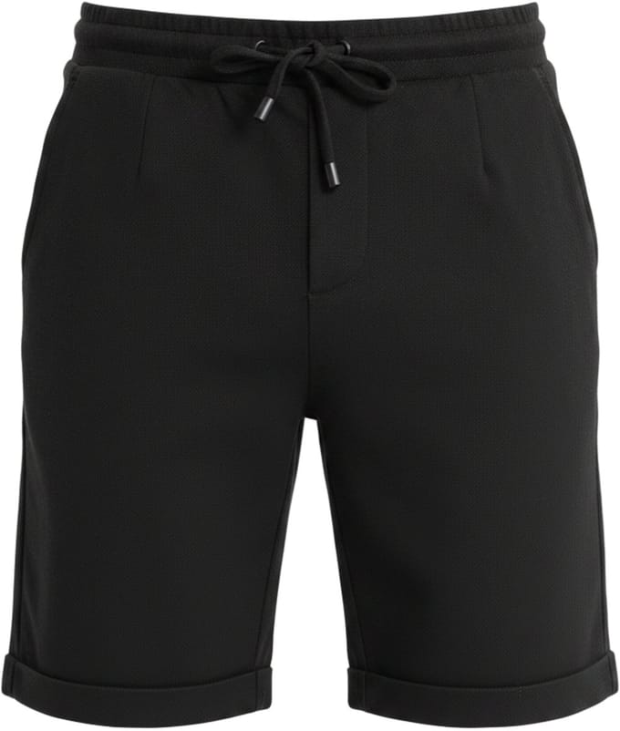 OMBRE Korte Broek - Regular Fit - Viscose - Effen Zwart L