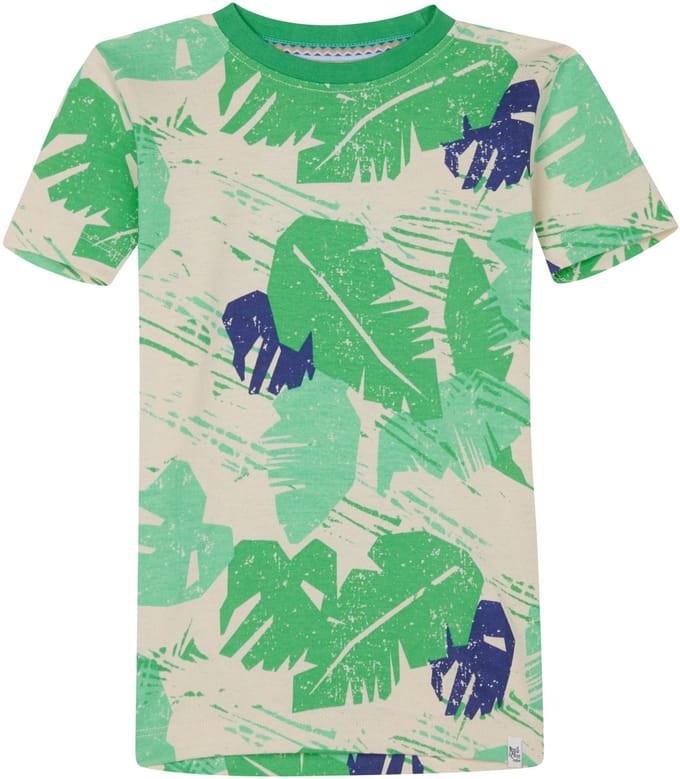 Noppies T-shirt Loudoun - Leaf pattern Off white - Maat 92