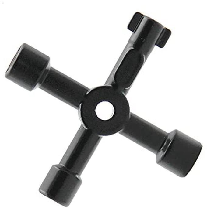 Multifunctionele Radiator Sleutel - 4-Way Utility Tool voor Onderhoud van Apparatuur en Kasten