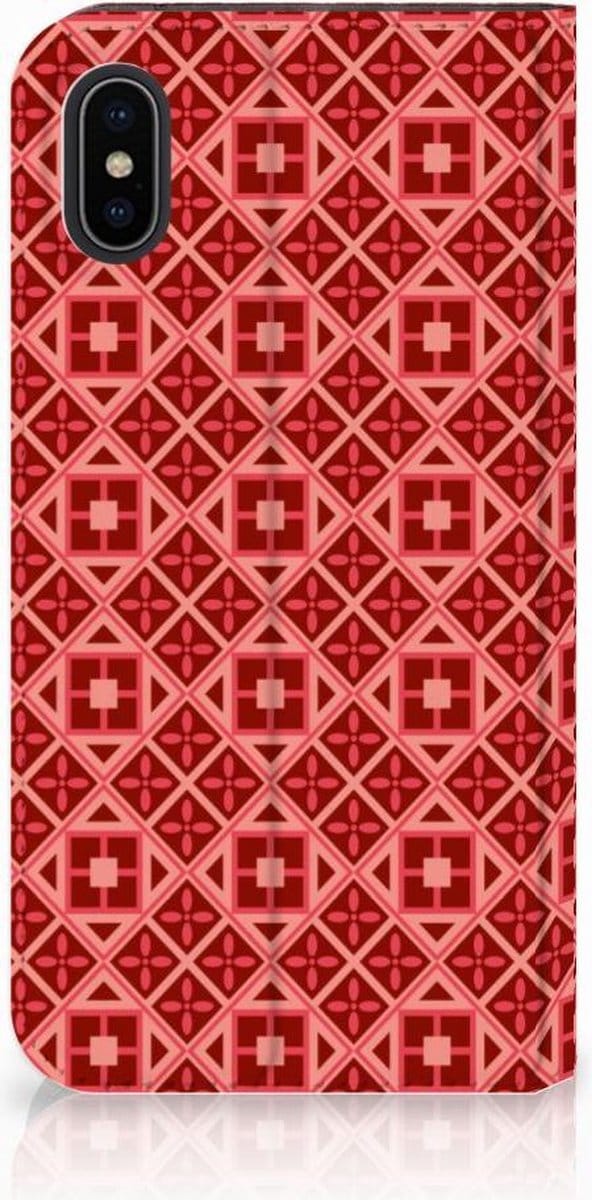 Apple iPhone X | Xs Hoesje met Magneet Batik Rood