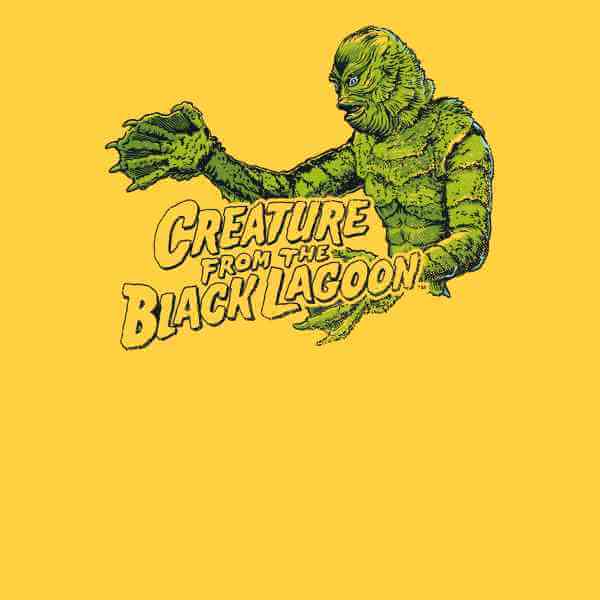 Universal Monsters Creature From The Black Lagoon Retro Crest T-shirt - Geel - M