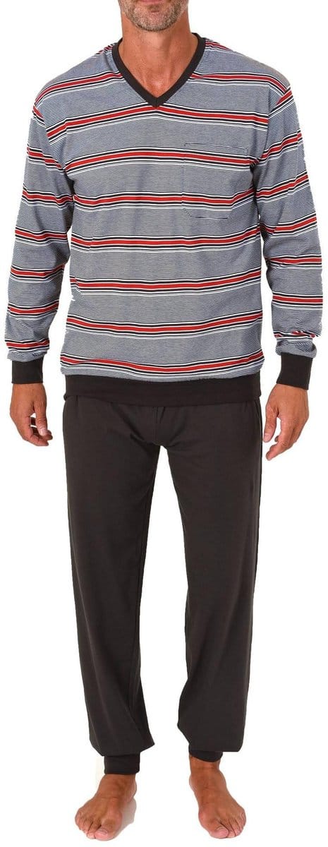 Normann heren pyjama lang met manchetten - pyjama met strepenlook - ook in grote maten