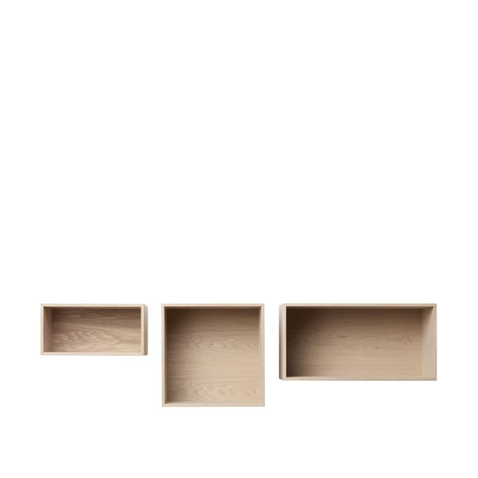 Muuto - Mini Stacked 2.0 met Achterwand - groß - eiken - bruin