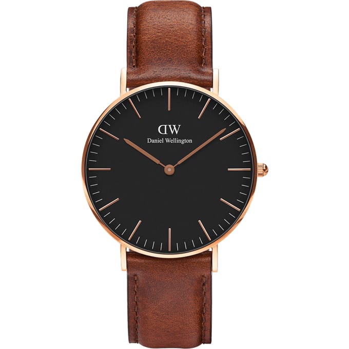 Daniel Wellington Classic Black St Mawes horloge  (40 mm) - Bruin