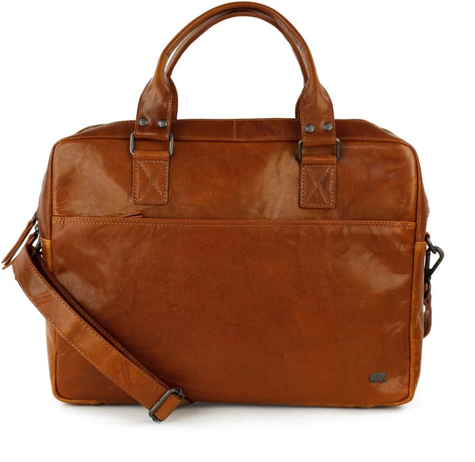 Bear Design Leandro Andorra Leren Laptoptas - 15 inch - Cognac