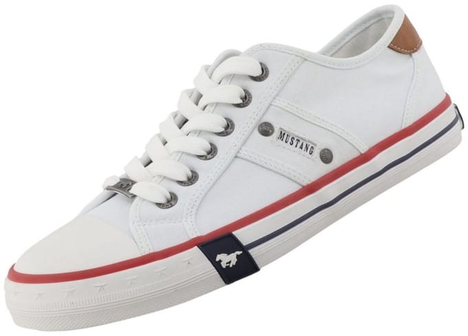 Mustang heren sneaker van canvas wit