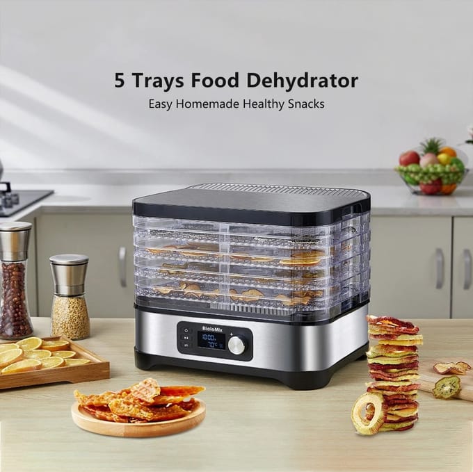 Voedseldroger - Fruitdroger - Voedsel Dehydrator - Droogoven - 5 Laags - 400W - 10L