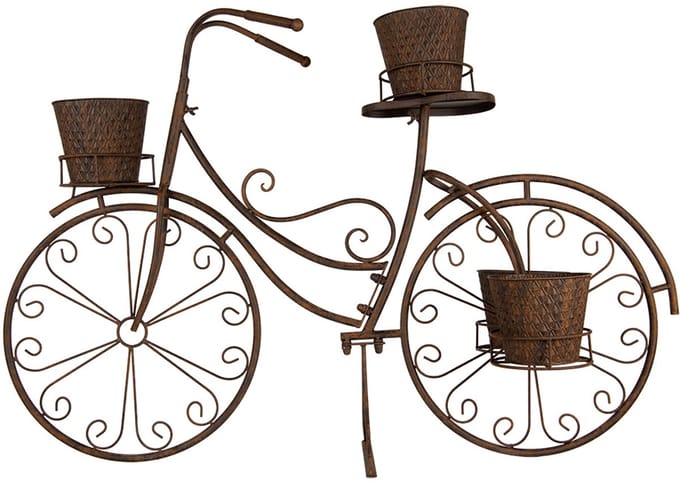 Clayre & Eef Planthouder Fiets 107x35x70 cm Bruin Metaal