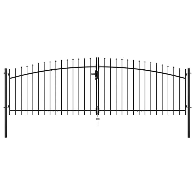 vidaXL - Dubbele - deur - hekpoort - Woerden - met - speerpunt - 400x149,5 - cm