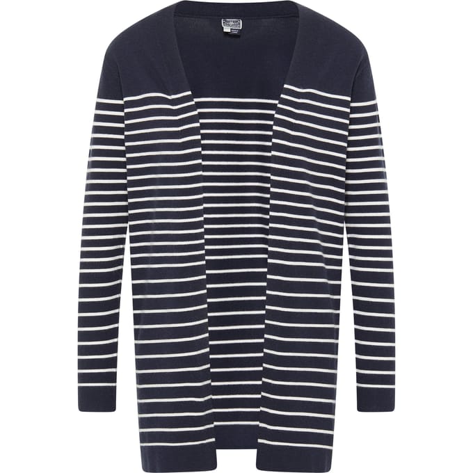 Dreimaster Vest Dames marine wol wit