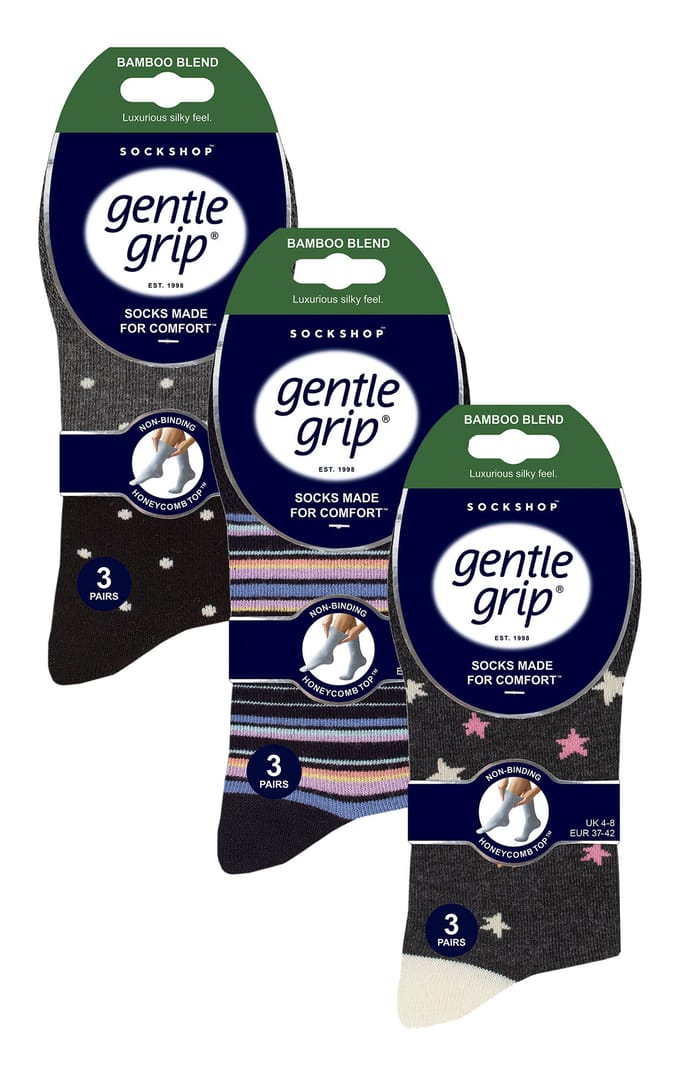 Gentle Grip - Dames 9 Pak Bamboe Sokken - SOLRM394041