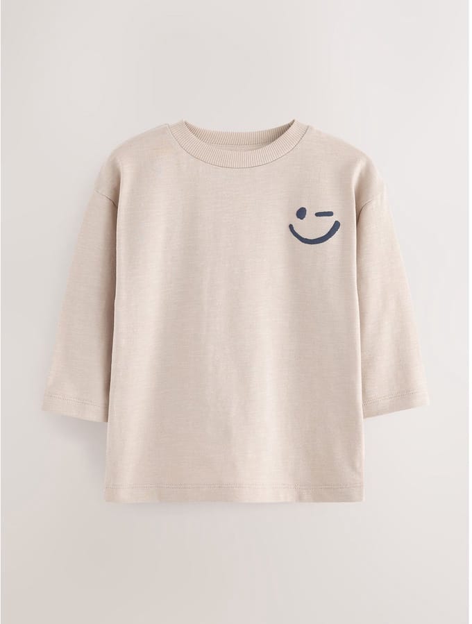 Next - Jongens - crème - Semi-effen T-shirt met lange mouwen - Crème