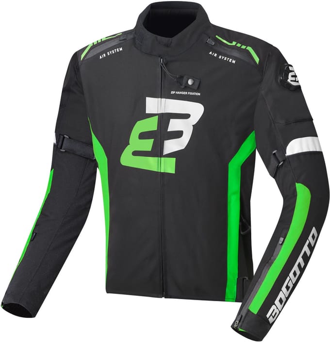 Bogotto GPX Waterdichte Zwart Groen Textiele Motorjas - Jas