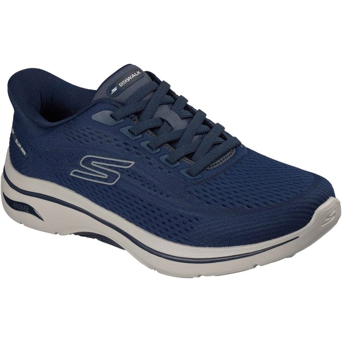 Skechers GO WALK Arch Fit 2.0 Percy Textiel Heren Navy/Grey Standaard Sneakers