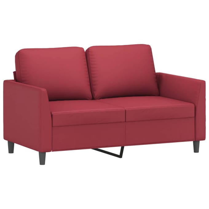 vidaXL - 3-delige - Loungeset - met - kussens - kunstleer - wijnrood