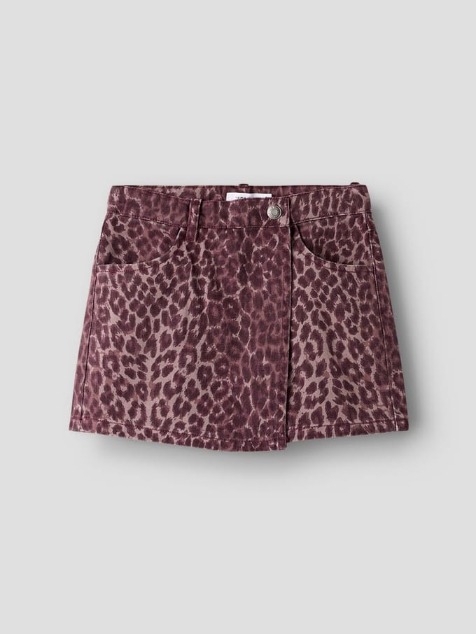 Meisjes skirt denim met panterprint 146