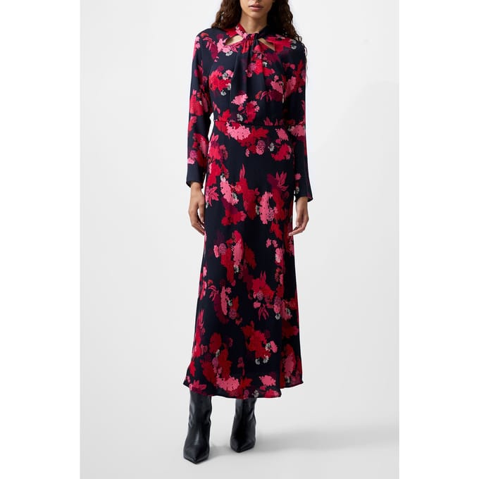 French Connection Foliage Chiara Tie Knot Nk Drs Blackout Multi Größe: 8 | Maxikleider Outlet | Damen | Schwarz