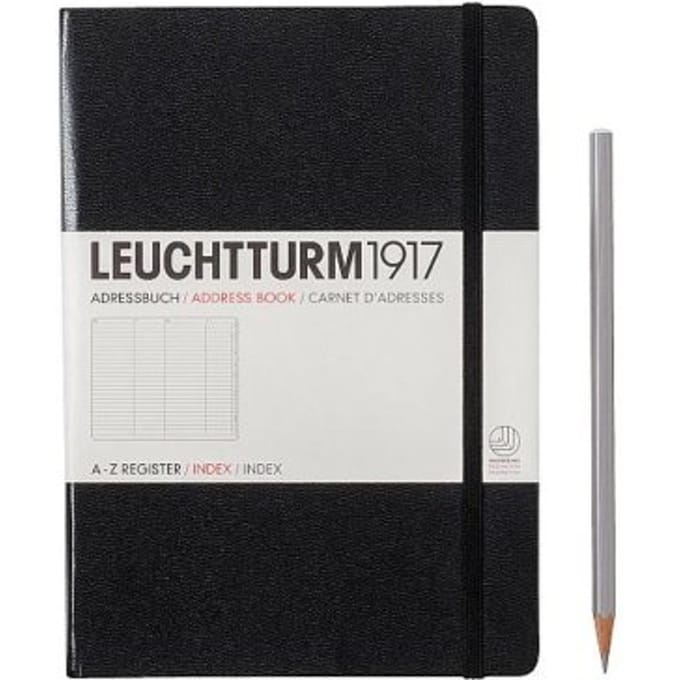 Leuchtturm adresboek black medium hardcover a5 145x210mm