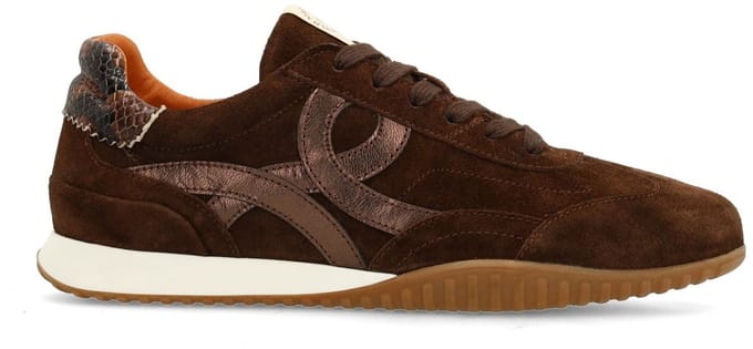 Manfield - Dames - Bruine suède sneakers - Maat 36