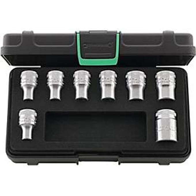 Dopsleutelset 50TX/8 8 st.1/2 inch voor externe stervormige schroeven