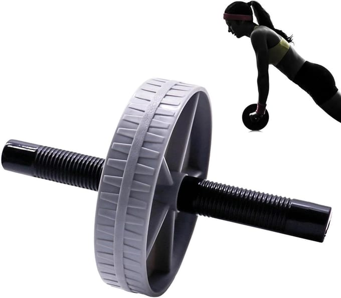 Buikwiel - Core trainer - Core training - Automatische rebound - 15cm wiel - Grijs