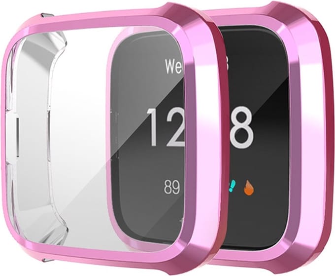 By Qubix - Geschikt voor fitbit Versa Lite Soft TPU case (volledig beschermd) - Roze