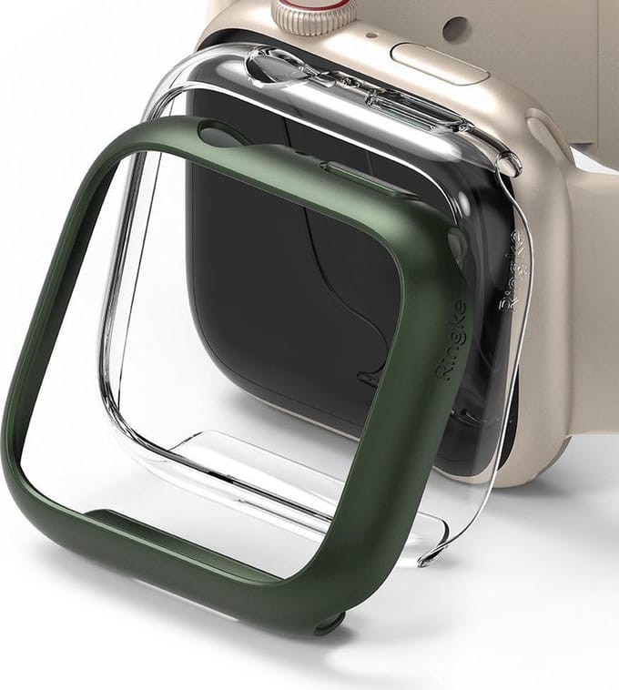 Ringke Slim Apple Watch 7 41MM Hoesje Transparant Groen (2-Pack)
