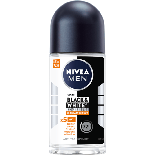 Nivea Men Deoroller invisible ultimate impact black & white 50 ml