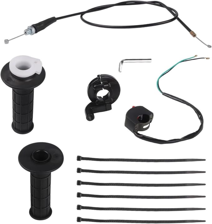 Gaskabel set - Mini-fiets onderdelen - Off-road rijden - Robuuste PP constructie - 15 x 8 x 5 cm - Zwart
