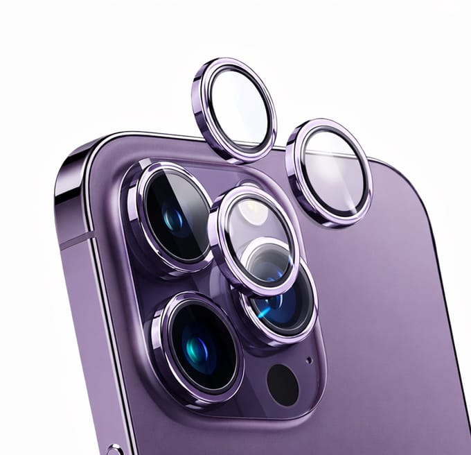 Force Case, Lens Protector geschikt voor iPhone 14 Pro / 14 Pro Max - Ultra-Resistant, Paars