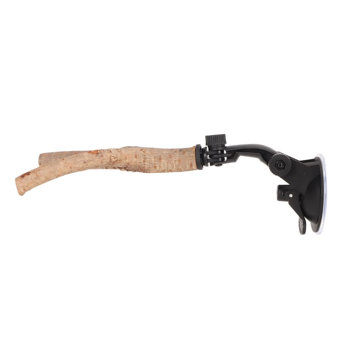 Vogel Tak Stok Standaard Training Interactief Voorkom Uitglijden Houten Papegaaienstok met Zuignappen voor 15cm / 5.9in beige