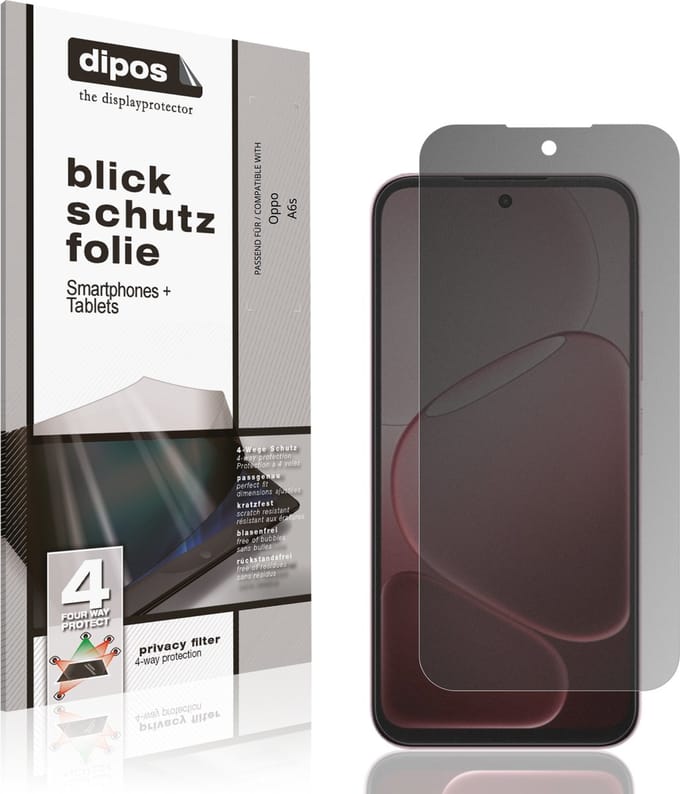 dipos – Matte Privacy Screenprotector geschikt voor Oppo A6s | Anti-Spy Beschermfolie