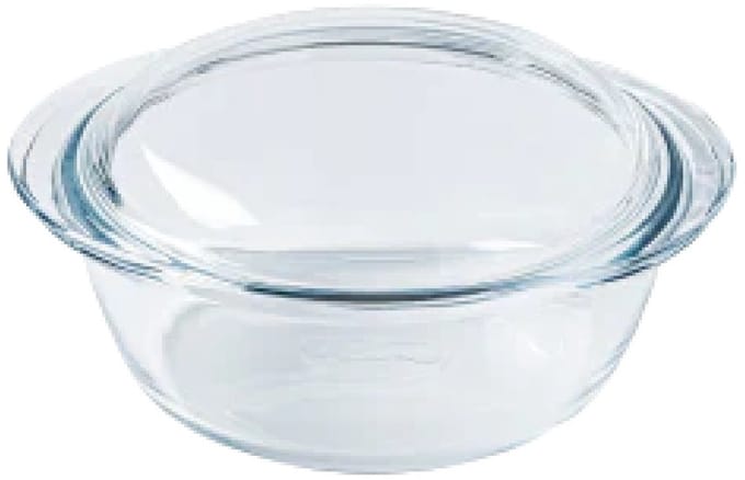 Pyrex Ovenschaal - Braadslede - 1+ 0.4 liter - Rond - Met deksel - glas - 21 x 18 x 10 cm