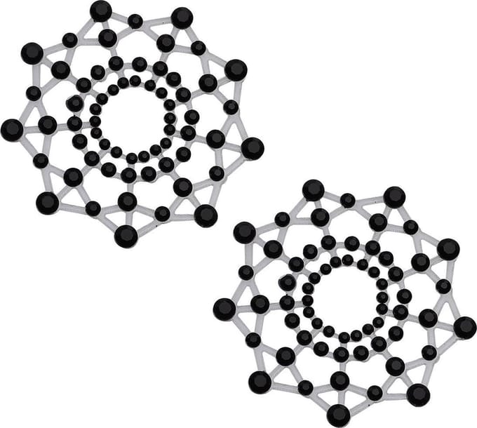Banoch - Nipple Sticker Black Diamond - Tepelstickers - Steentjes Zwart - 3 pack