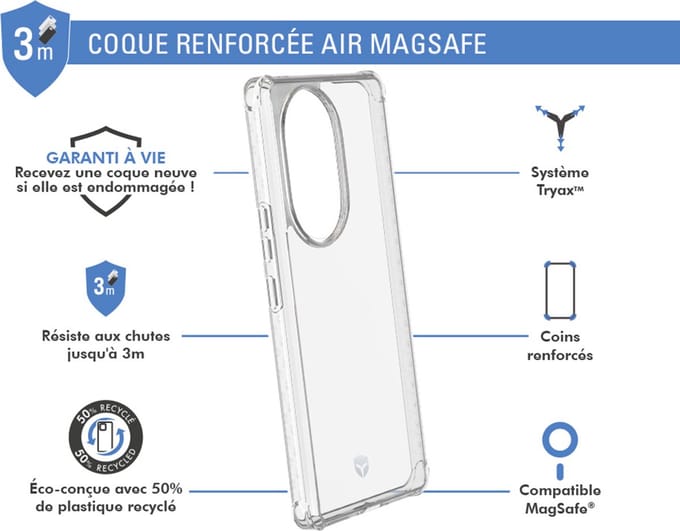 Force Case, Hoesje geschikt voor Honor 200 Pro - AIR Versterkt Tryax System 3M, Transparant