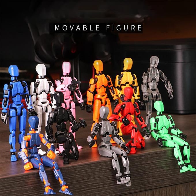 13 Gewrichtsverplaatsbare Actiefiguren Vormveranderende Robot 3D Geprint Mannequin Karakter Assembleer Speelgoed Ouder-kind Spel Kinderen Geschenken Drukverlagend Speelgoed red