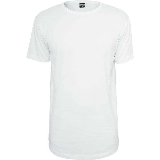 Urban Classics T-shirt - Shaped Long Tee - S tot 5XL - voor Mannen - wit
