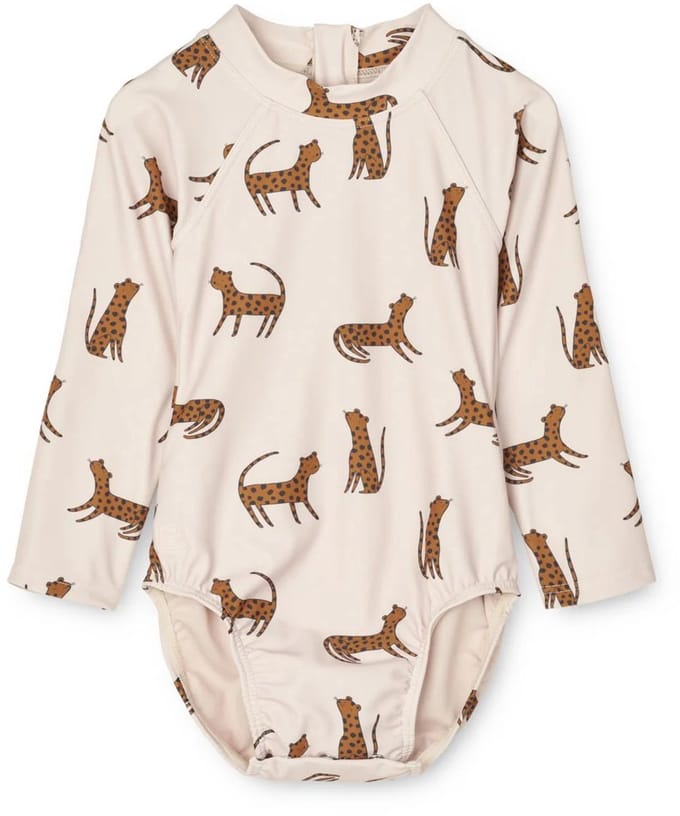 Liewood maxime baby badpak met drukknopen - leopard / sandy
