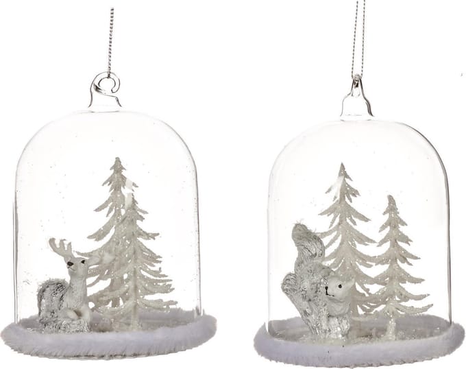 Goodwill - Hert - glas - Wit - D10,5 x H10,5 cm - 2 stuks
