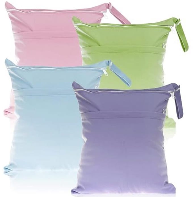 Solidchoice - Set van 4 Waterdichte Herbruikbare Luiertassen voor Baby's