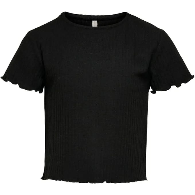 ONLY KOGNELLA S/S O-NECK TOP NOOS JRS Meisjes Top - Black